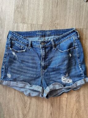 Old Navy Blue OG Straight Distressed Denim Shorts